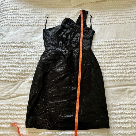 Kate Spade Women’s Black Sparkly Metallic One Shoulder Mini Dress w Bow Sz 4 EUC - Picture 10 of 16